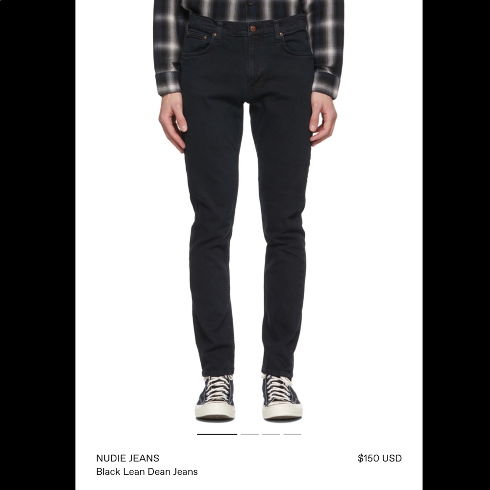 Nudie Lean Dean Black Jeans
